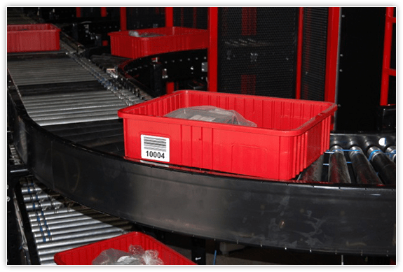 Mini-load totes in action. ASRS totes bins & containers