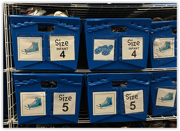 Corrugated plastic totes for Shoes Storage
