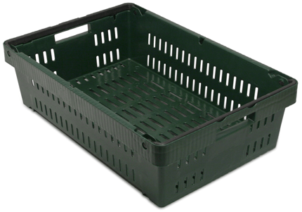 23.75x15.75x6.7" Vented stack nest bail bar tote